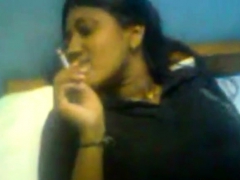 Desi girl smoking and giving blowjob